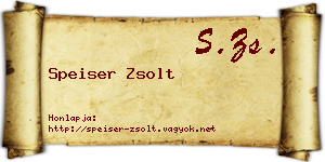 Speiser Zsolt névjegykártya